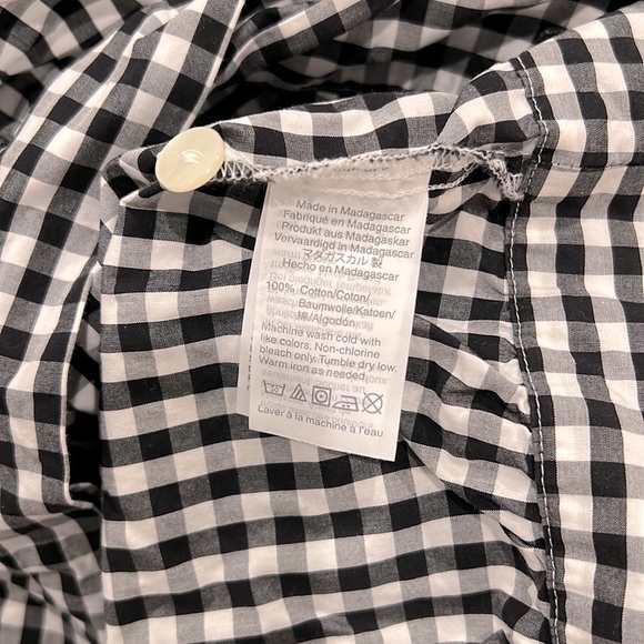 🖤Like New Cute Madewell Surplice Side Tie Black/White Gingham Top in Small - Picture 4 of 6